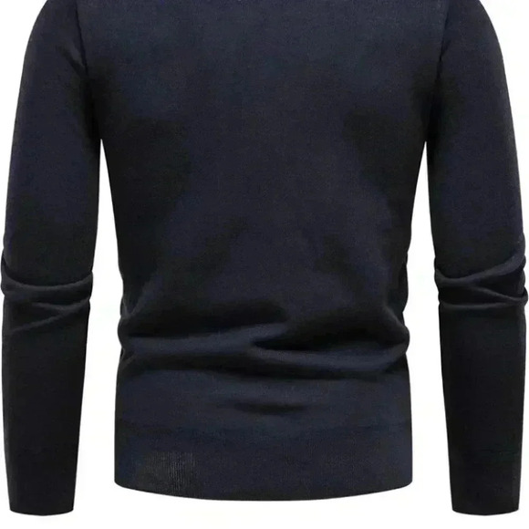 Dark Blue Mens Turtleneck Sweater - Picture 4 of 7